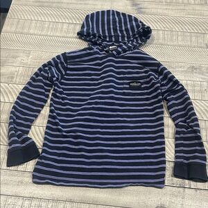 Quiksilver Black and Purple Striped Long Sleeve Hoodie